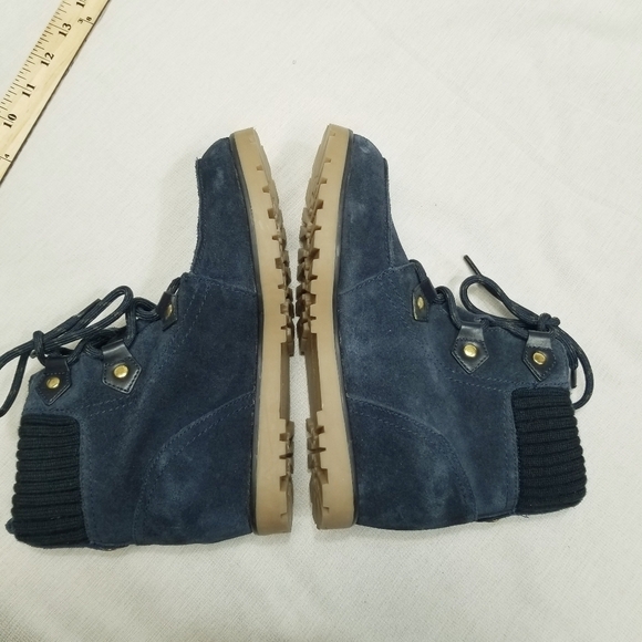 TOMMY HILFIGER Womens Serafin Blue Suede concealed Wedge Sz 6.5 Bootie NWOB - Picture 7 of 11